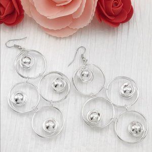 🍀 Large Silver Statement Dangle Earrings